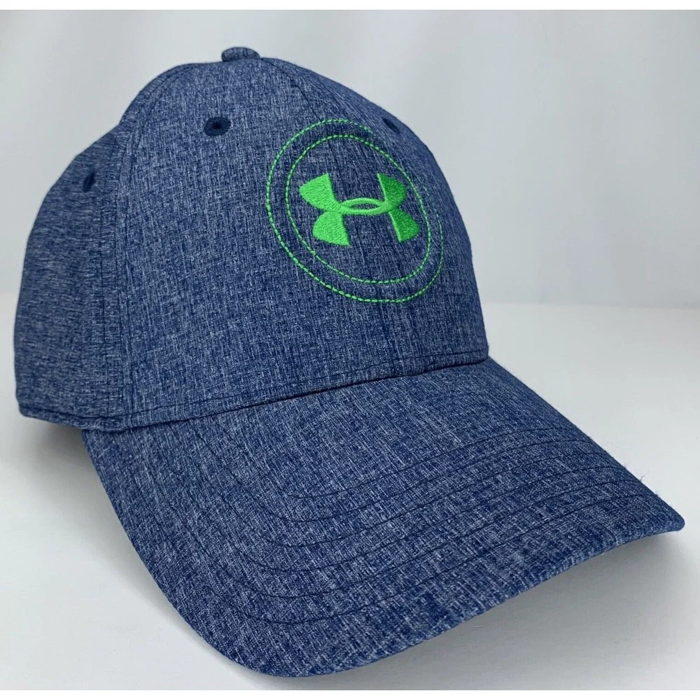 Under Armour Golf Hat LG / XL Fitted Stretch Heather Blue Green Soft Light Cap